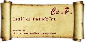 Csáki Pelbárt névjegykártya